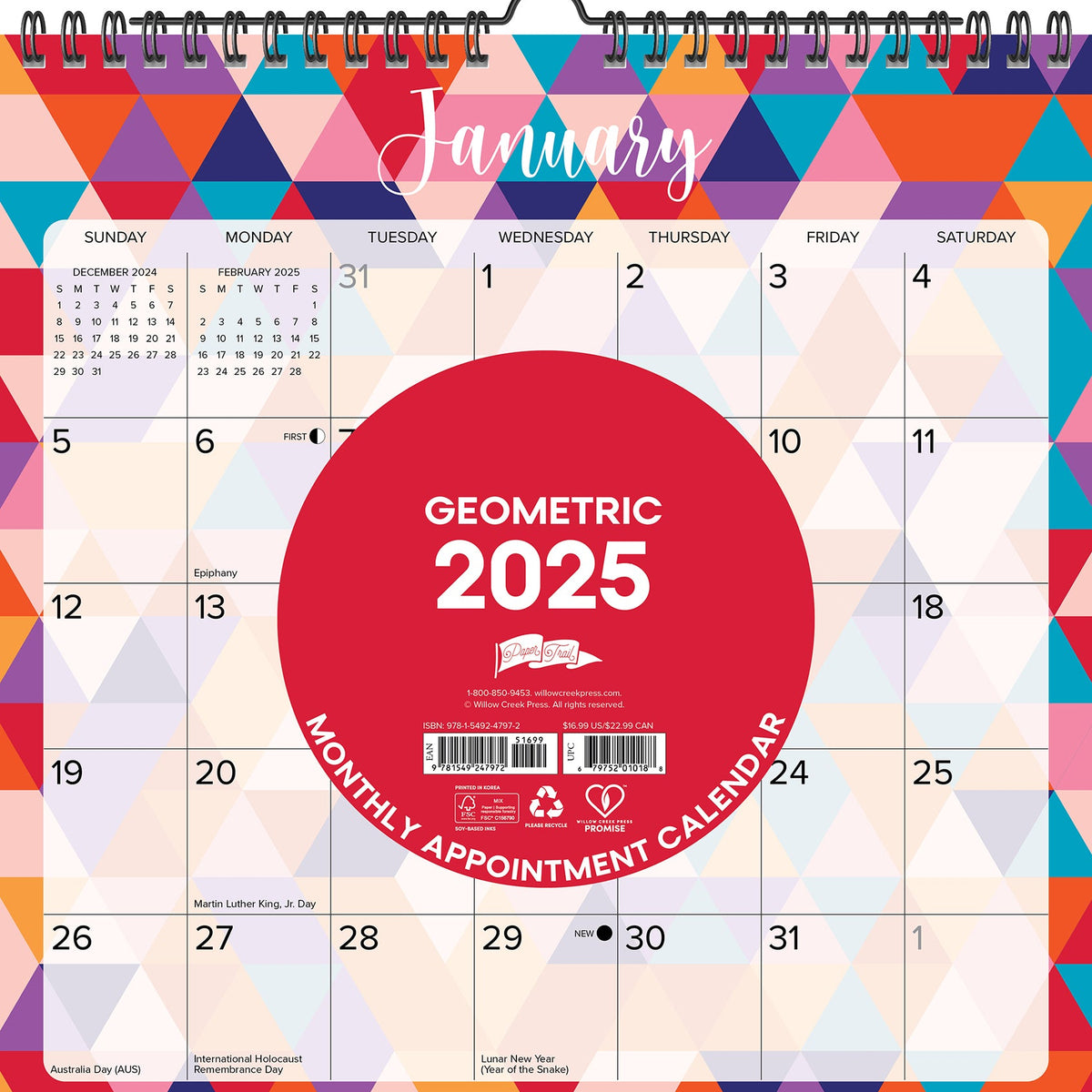 2025 Spiral Wall Calendars Willow Creek Press