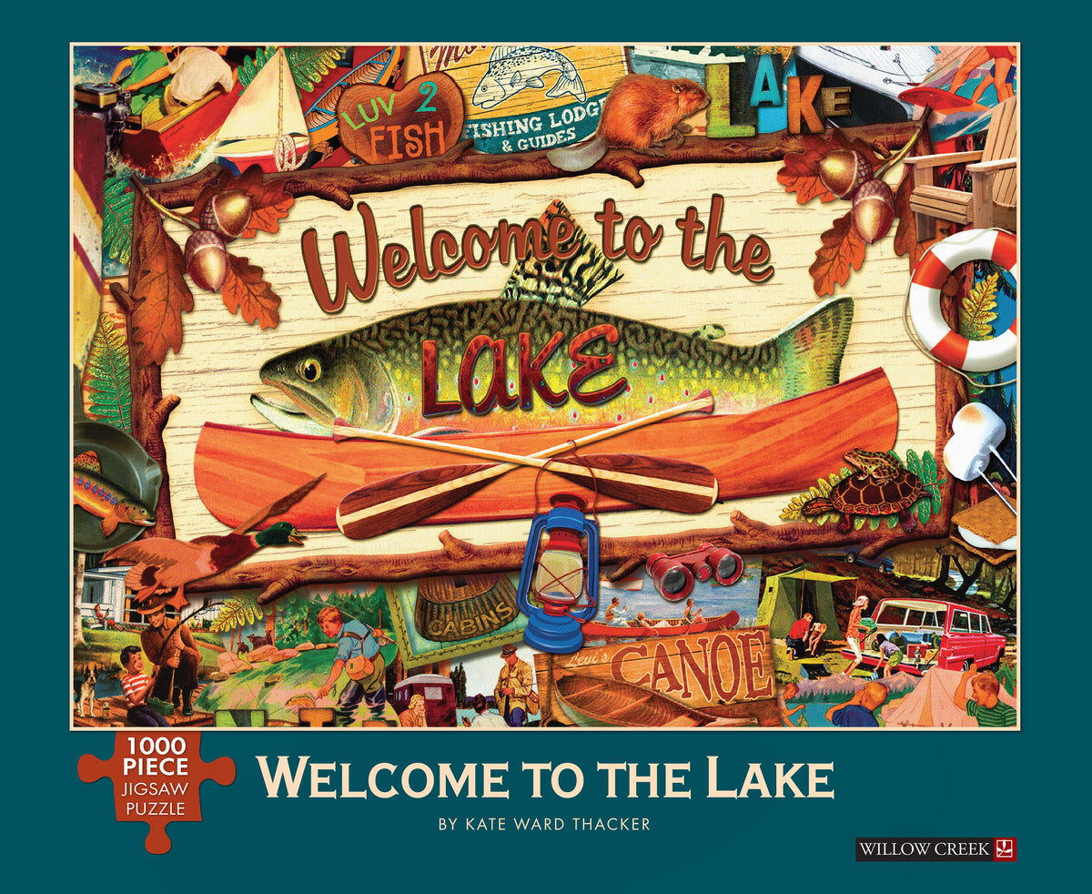 Bass Lake, California, Water Skiing, 1000 piece jigsaw puzzle