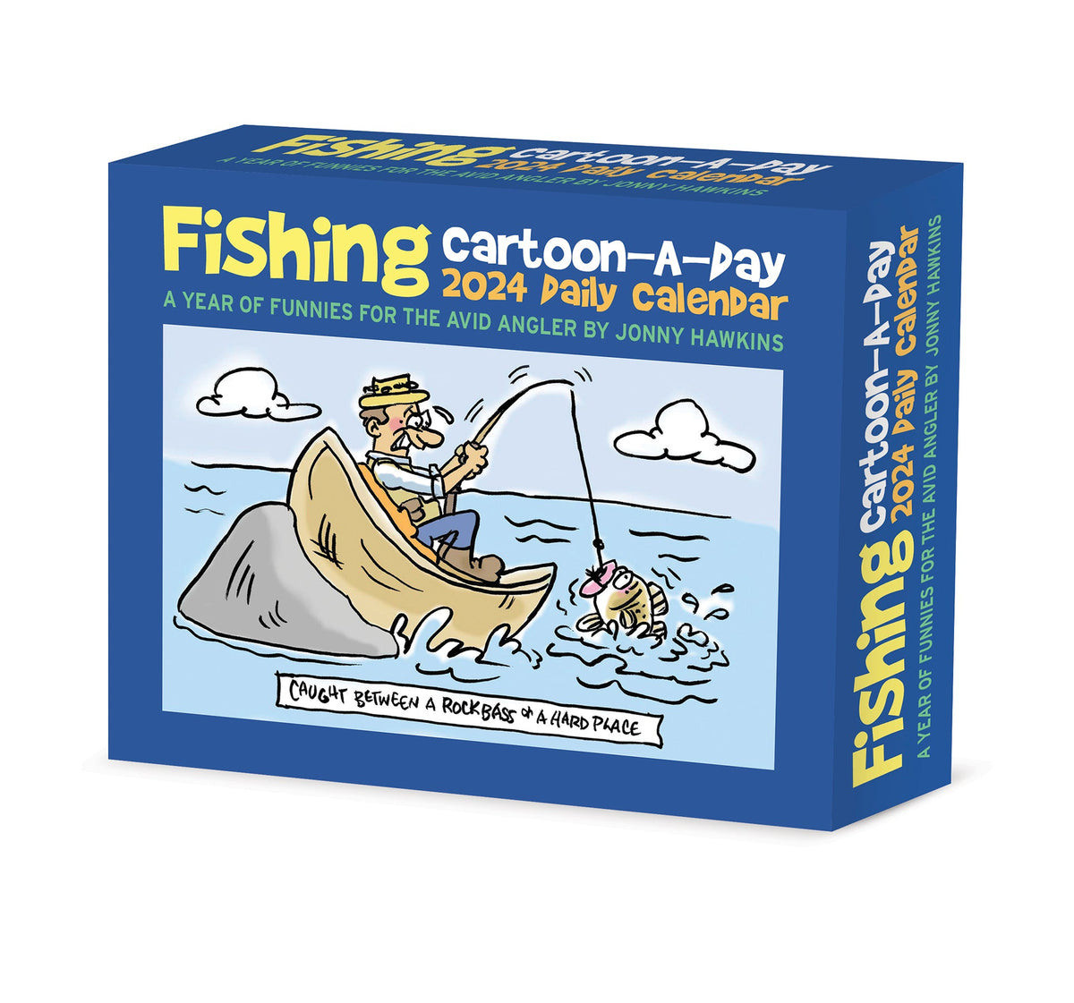 Fishing Cartoon-A-Day by Jonny Hawkins 2024 Box Calendar