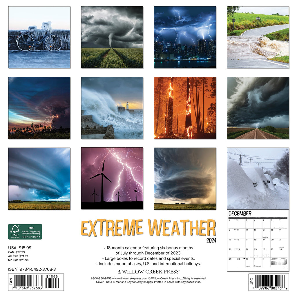 Extreme Weather 2024 Wall Calendar Willow Creek Press